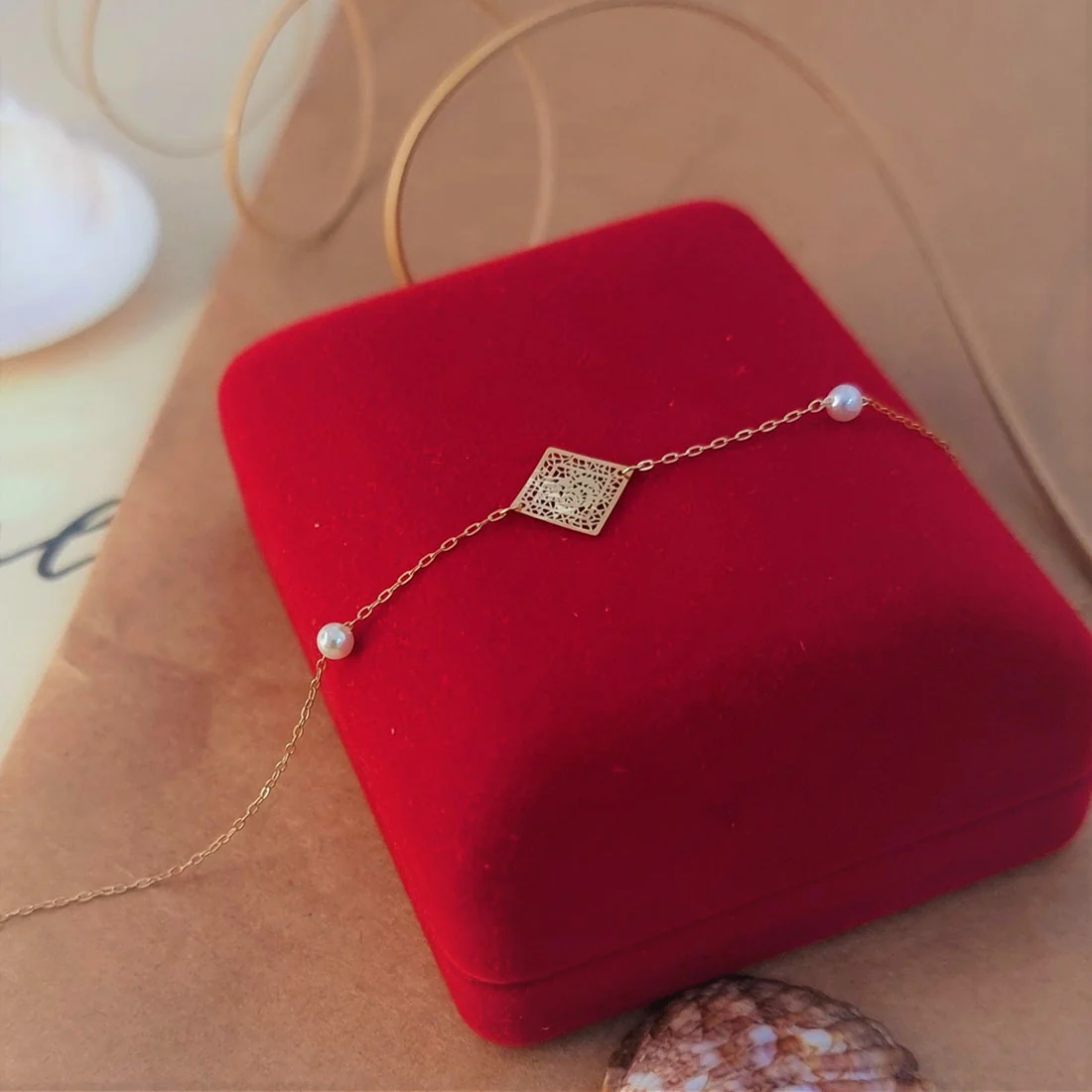 18K Pure Gold Diamond Bracelet