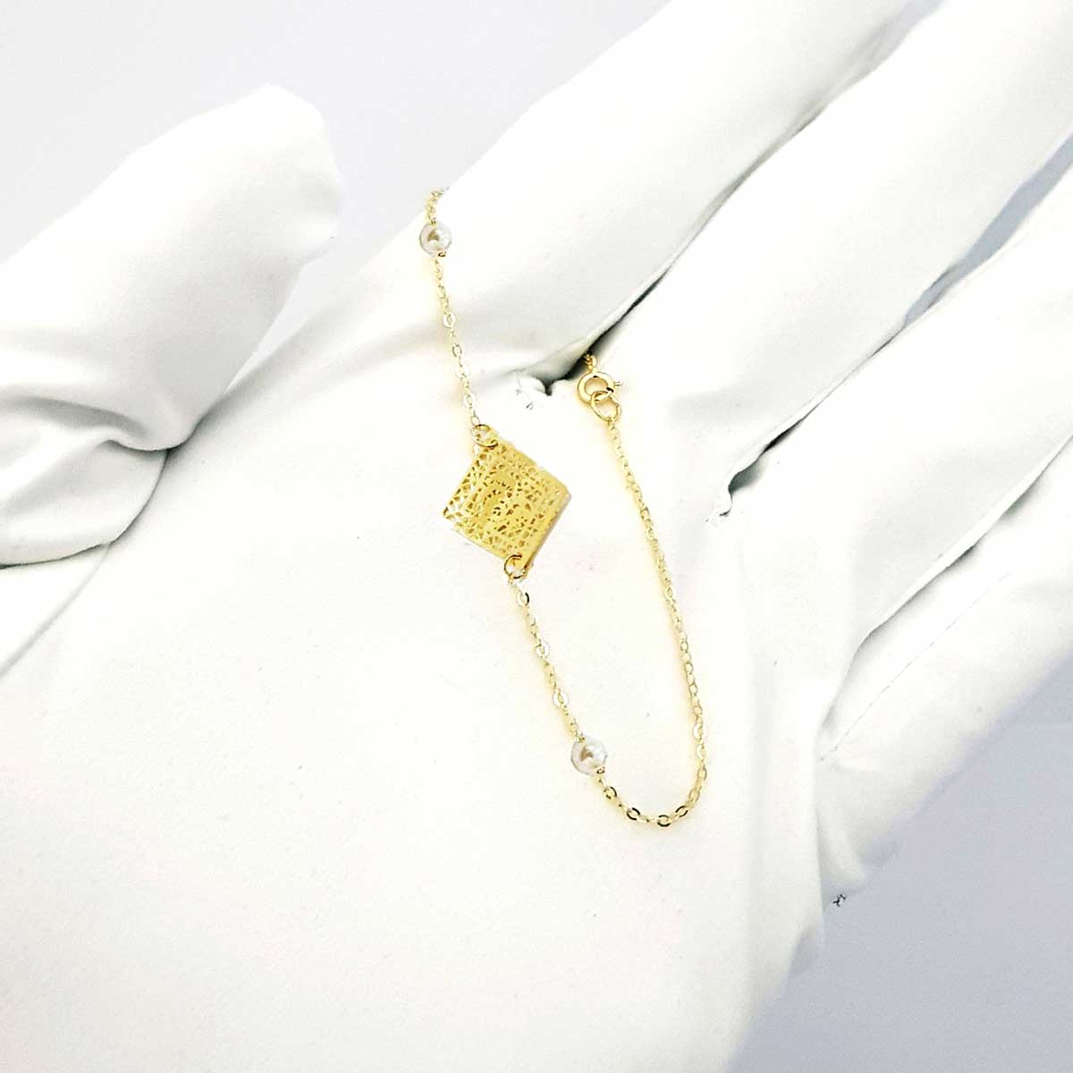 18K Pure Gold Diamond Bracelet - Image 6
