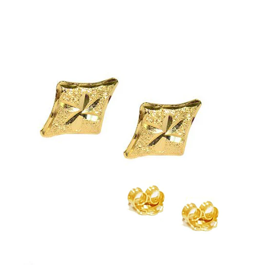 18K Pure Gold Earrings