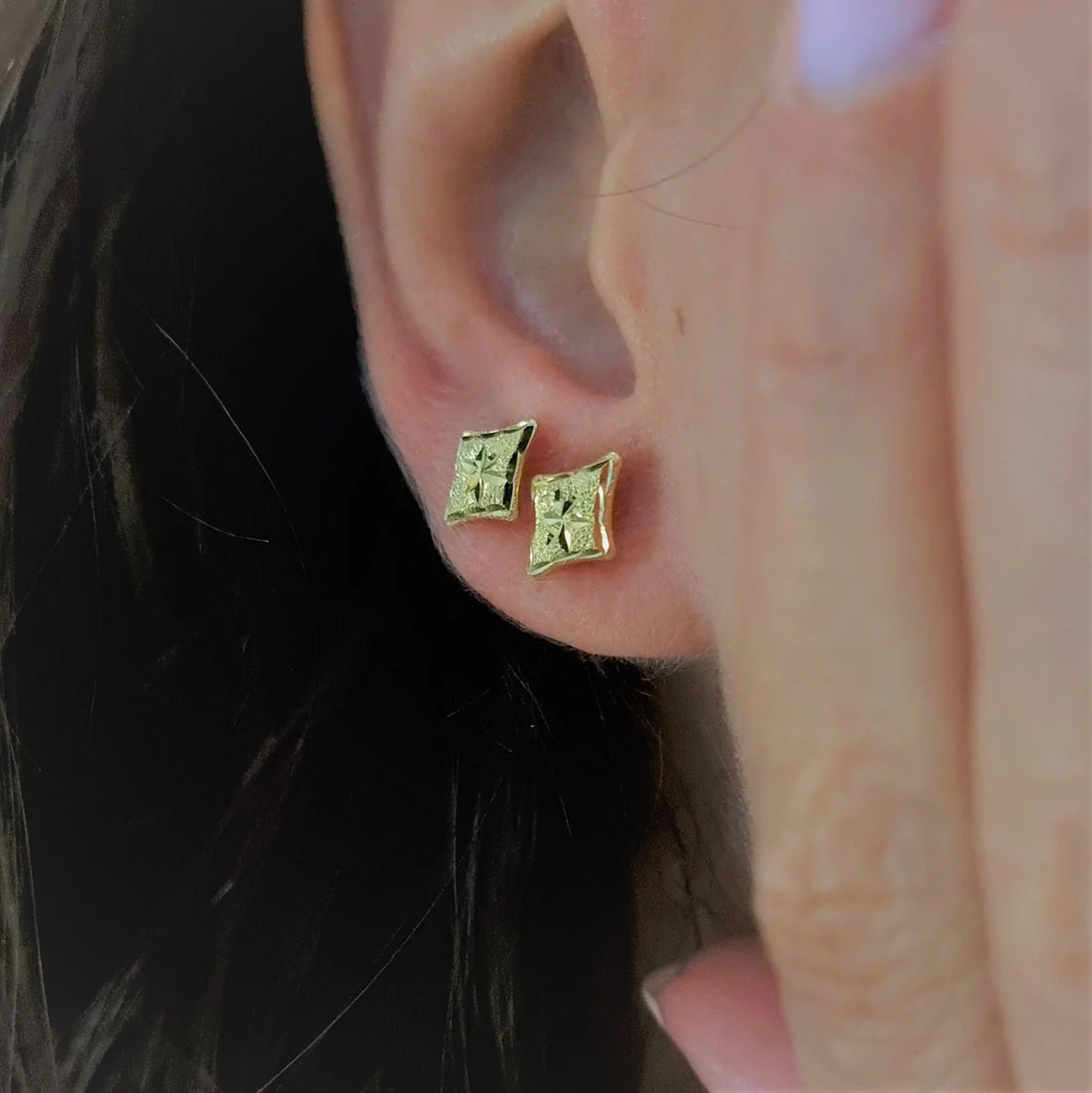 18K Pure Gold Earrings - Image 2