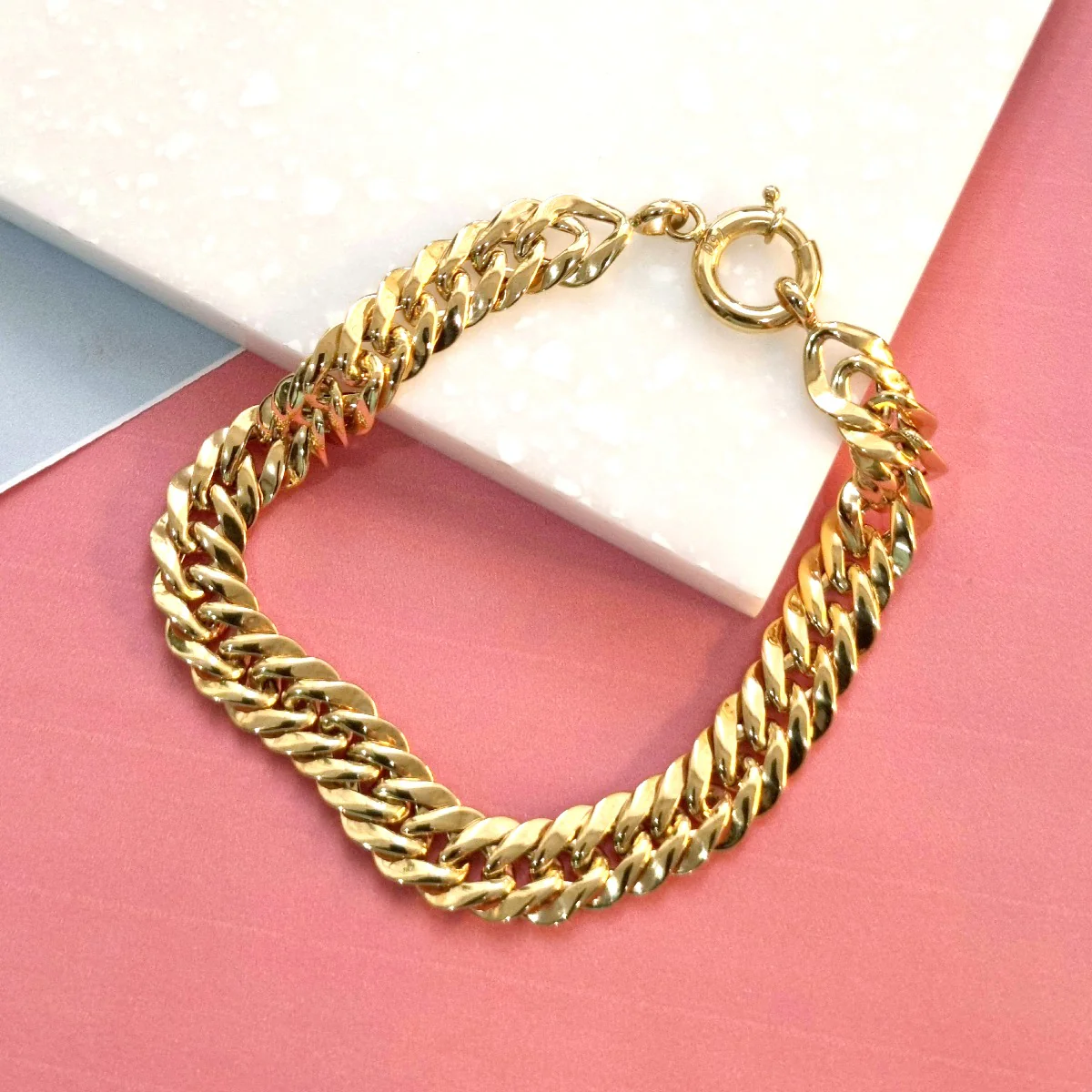 18K Pure Gold Elegant Chunky Design Bracelet