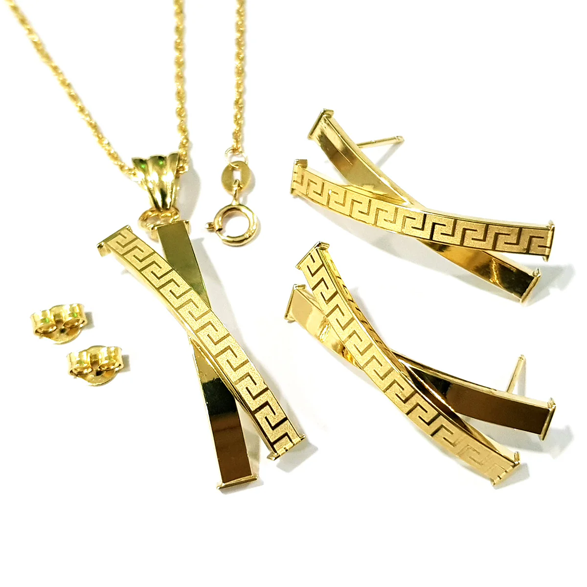 18K Pure Gold Elegant Design Gold Set