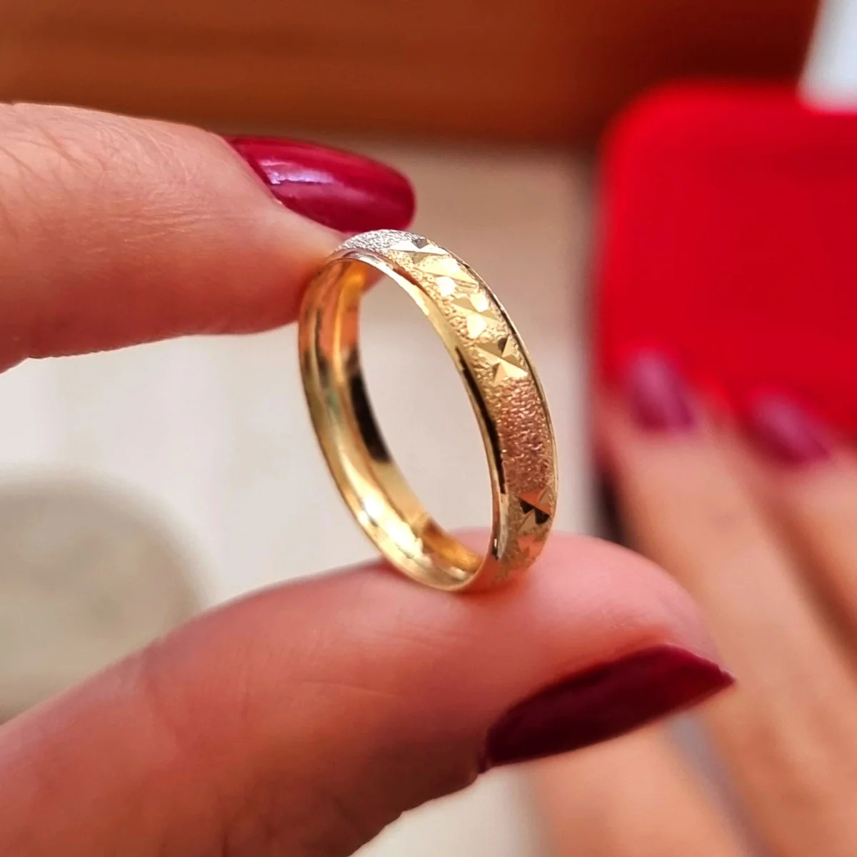 18K Pure Gold Elegant Tricolor Design Ring