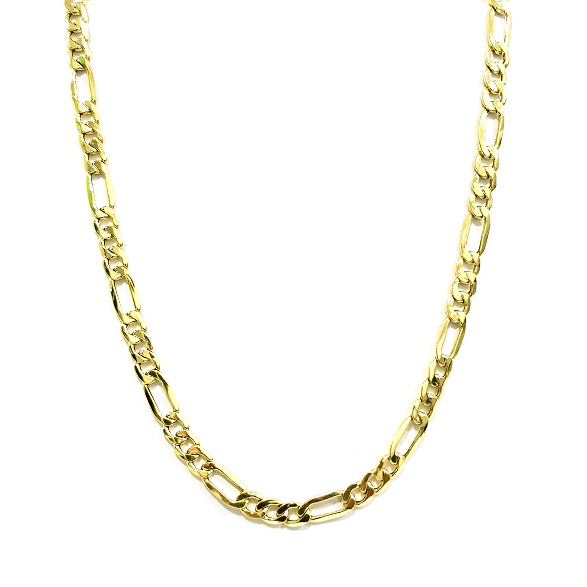 18K Pure Gold Figaro Chain Necklace