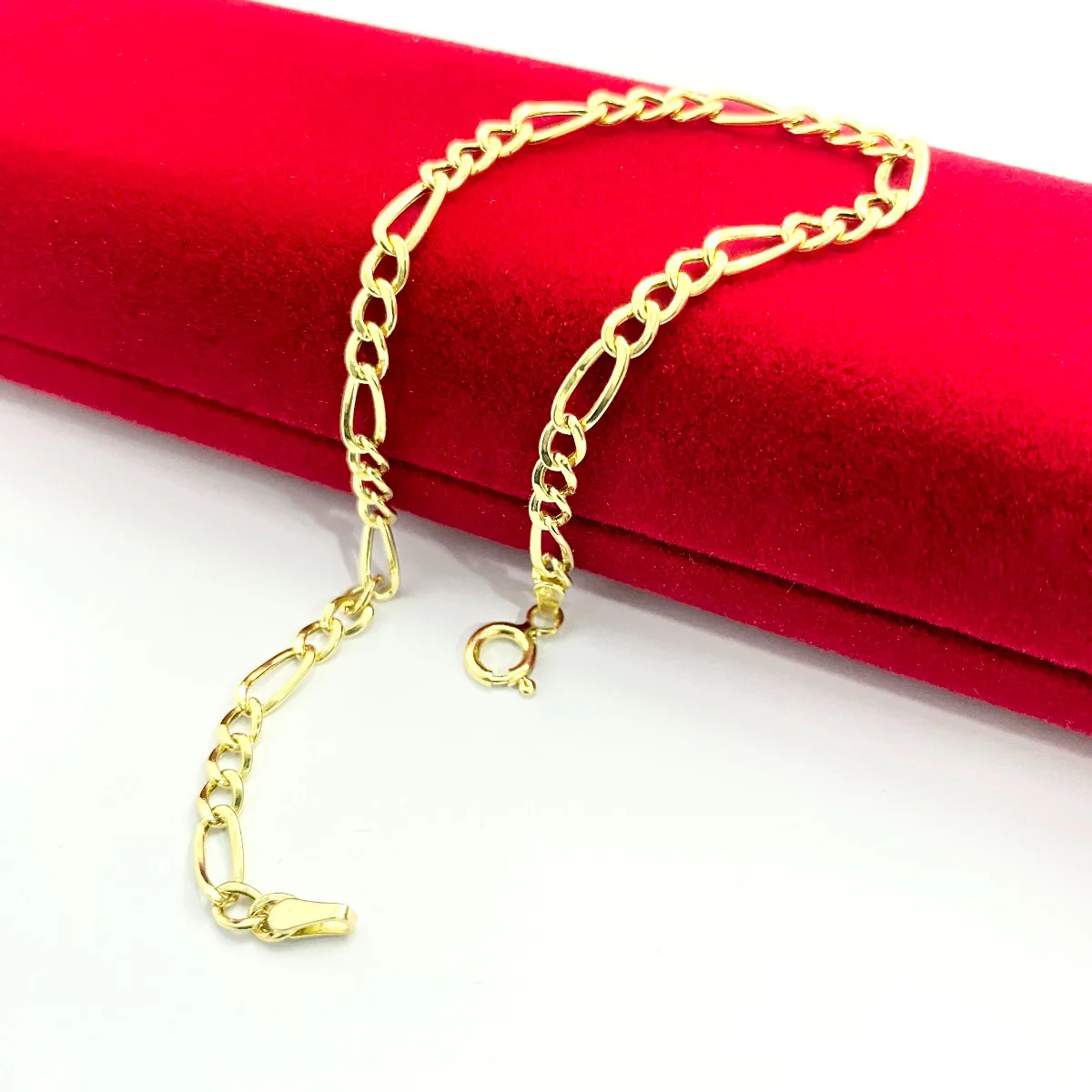 18K Pure Gold Figaro Design Bracelet - Image 4