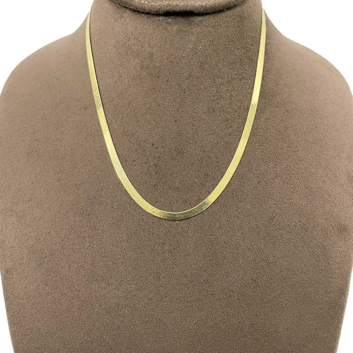 18K Pure Gold Flat Snake Chain Necklace - Image 4