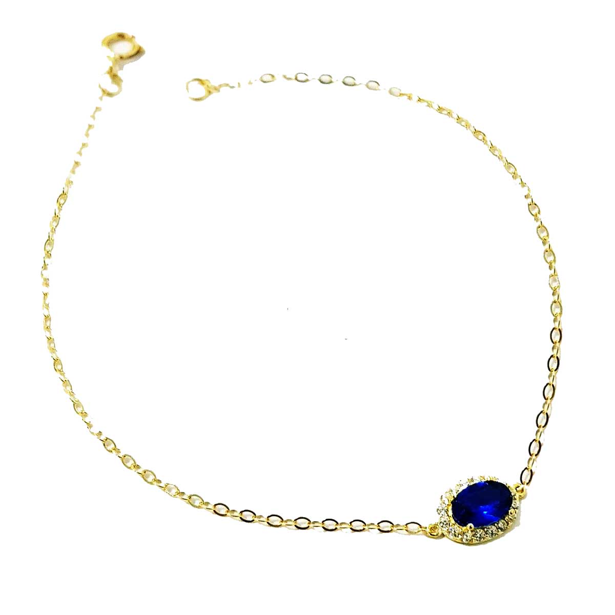 18K Pure Gold Gem Stone Bracelet