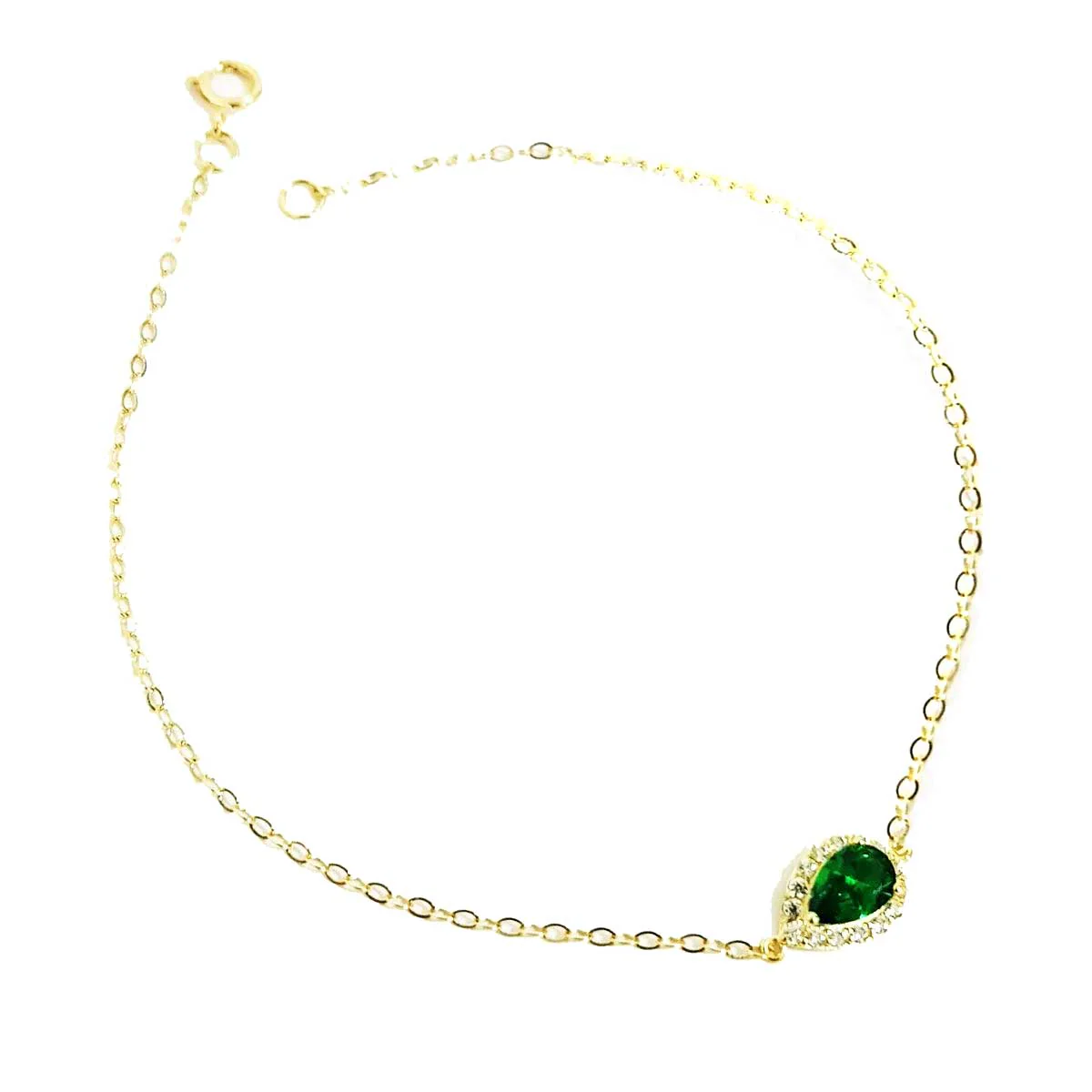 18K Pure Gold Gem Stone Bracelet