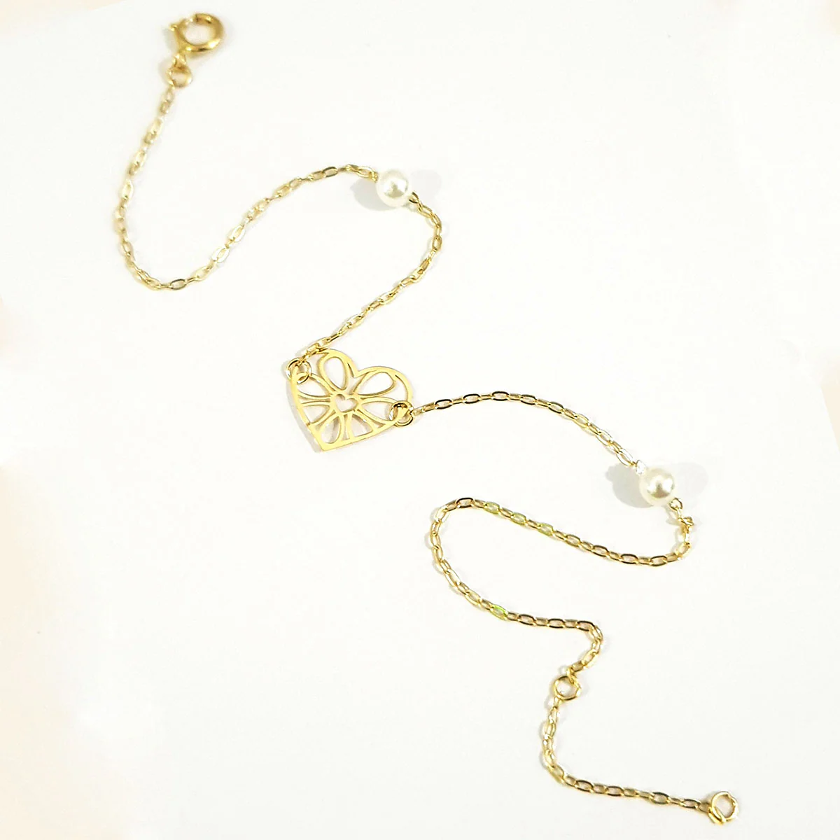 18K Pure Gold Heart Bracelet - Image 4