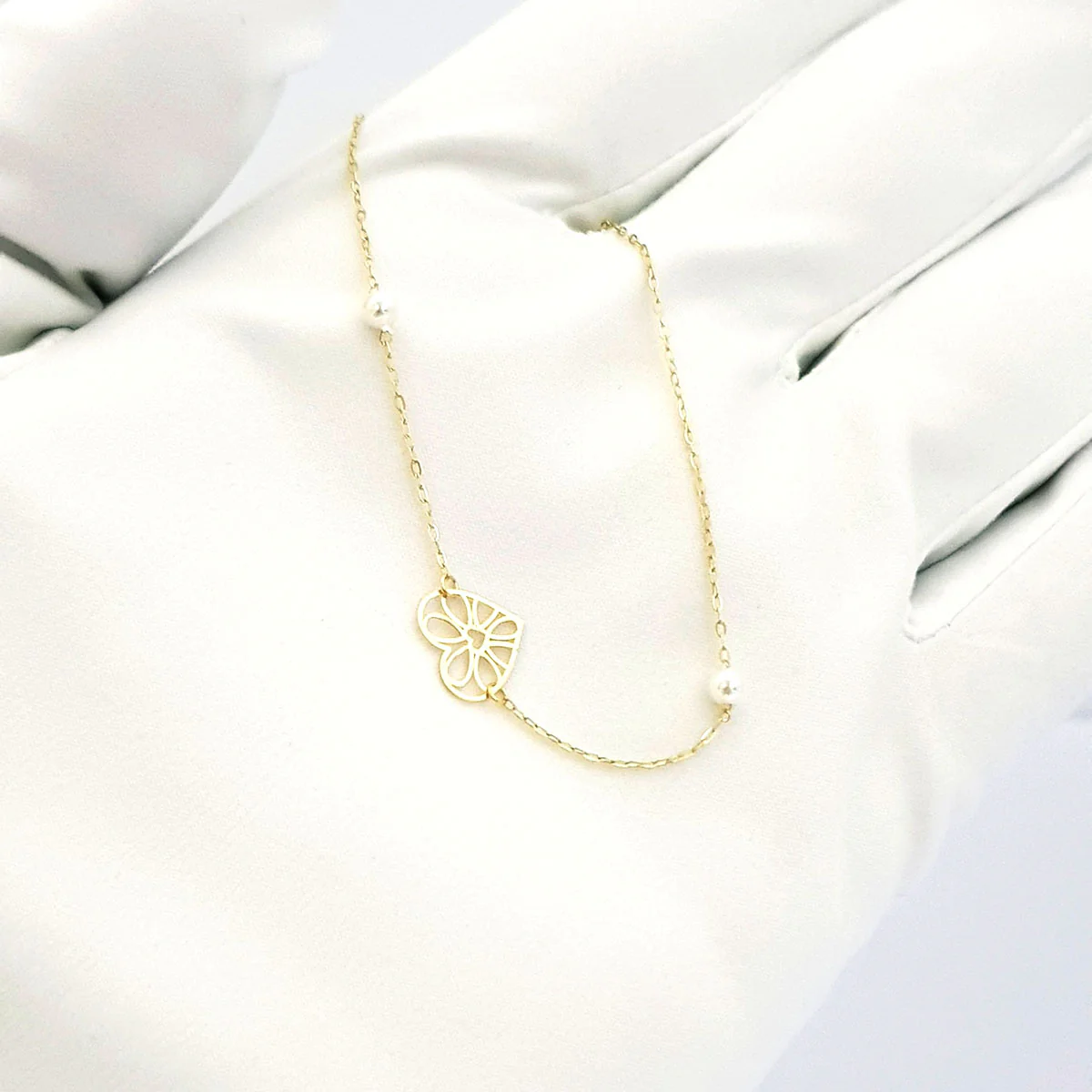 18K Pure Gold Heart Bracelet - Image 5