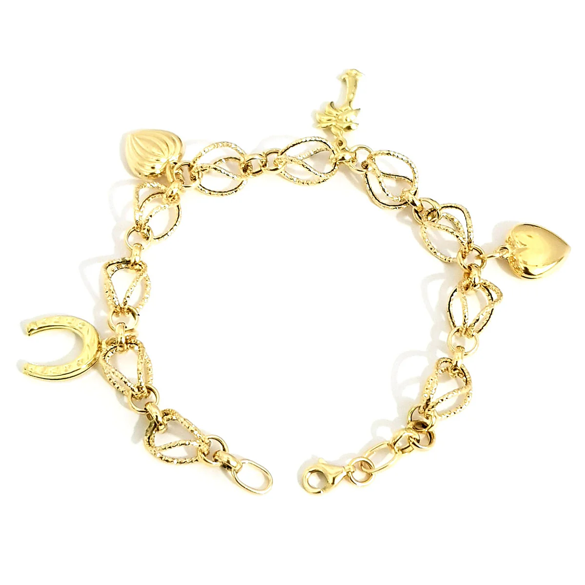18K Pure Gold Heart Bracelet