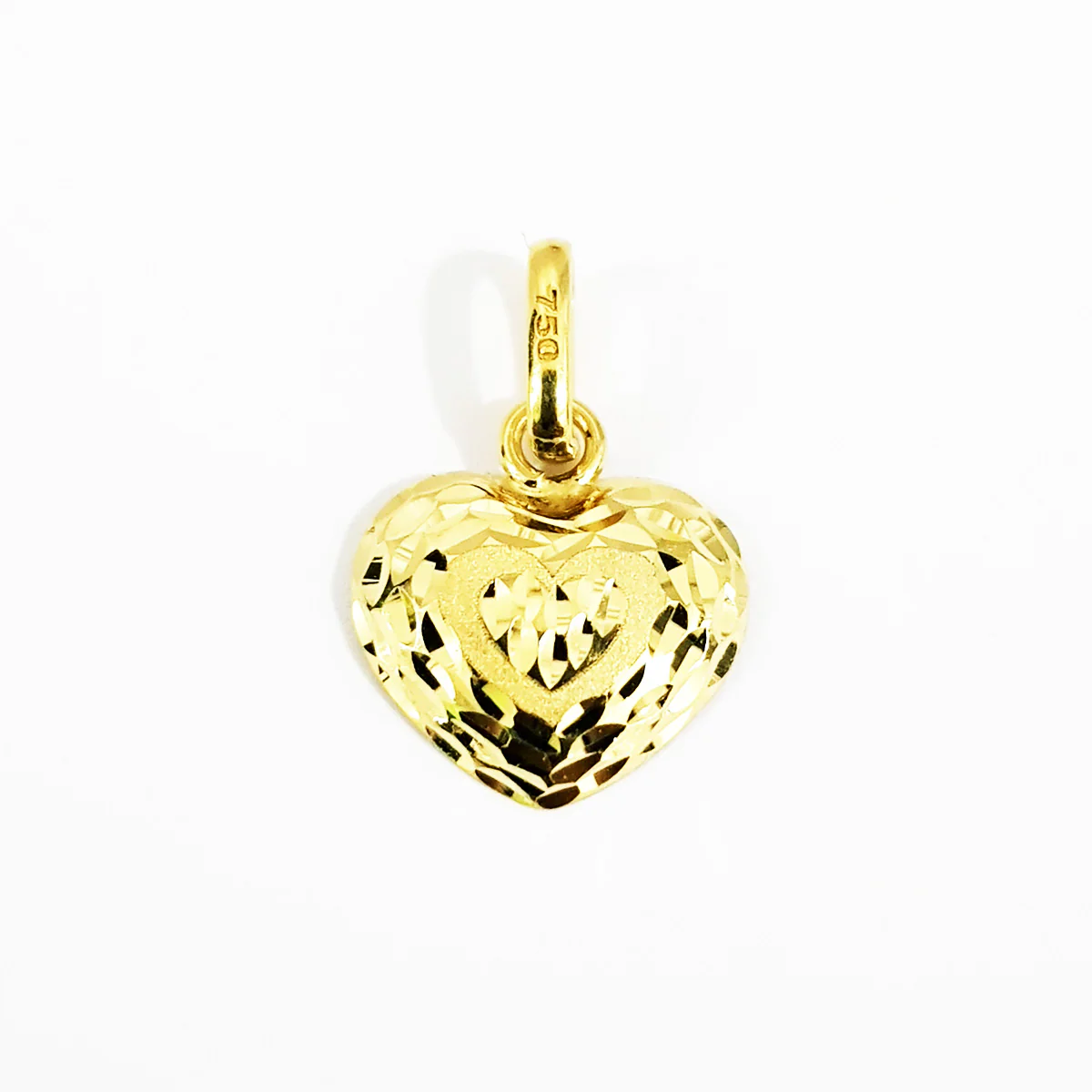 18K Pure Gold Heart Design Necklace - Image 2