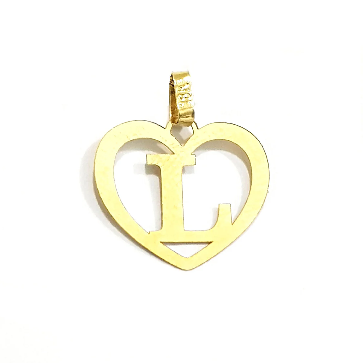 18K Pure Gold Heart Letter L Design Necklace - Image 2