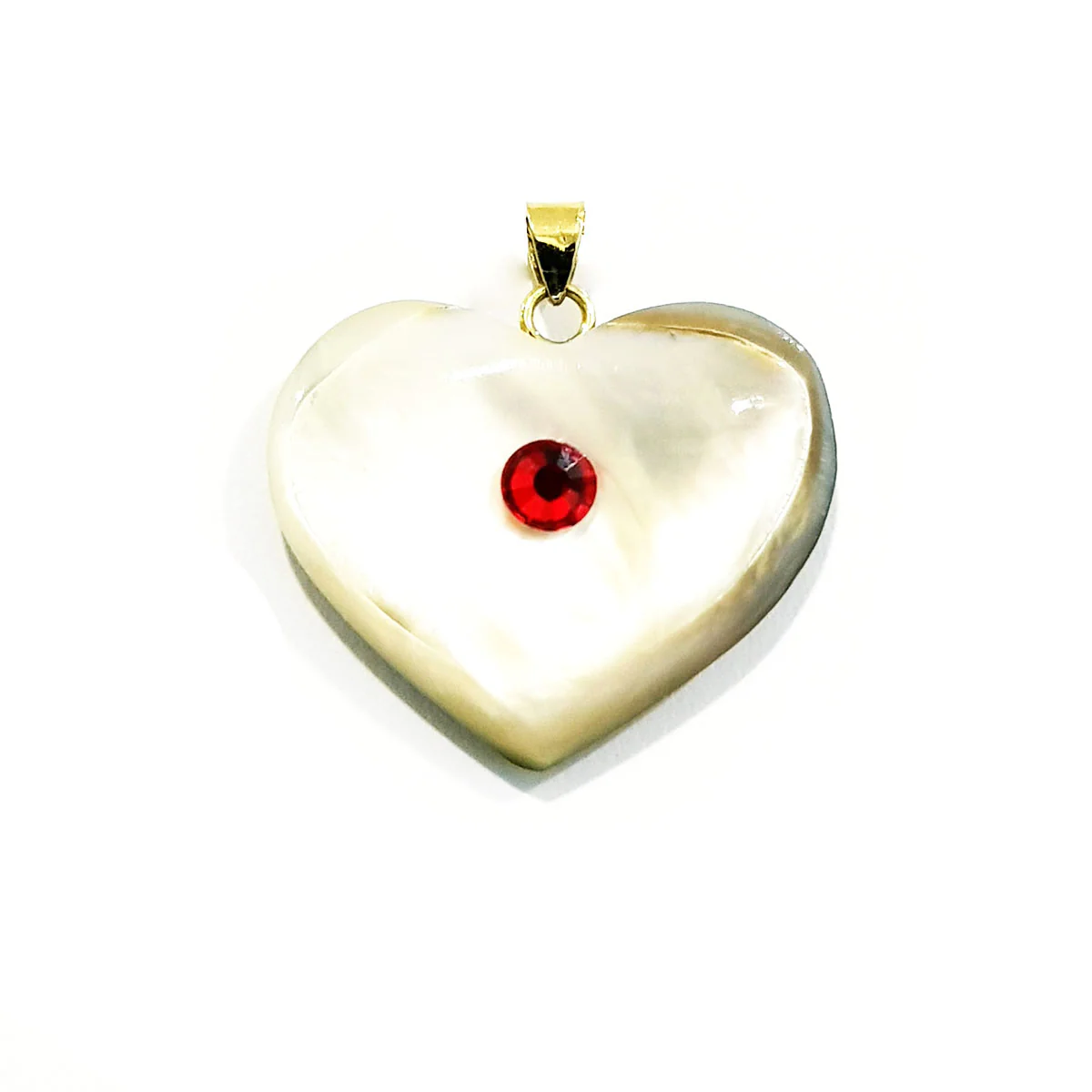 18K Pure Gold Heart Stone Necklace GNK687 - Image 7