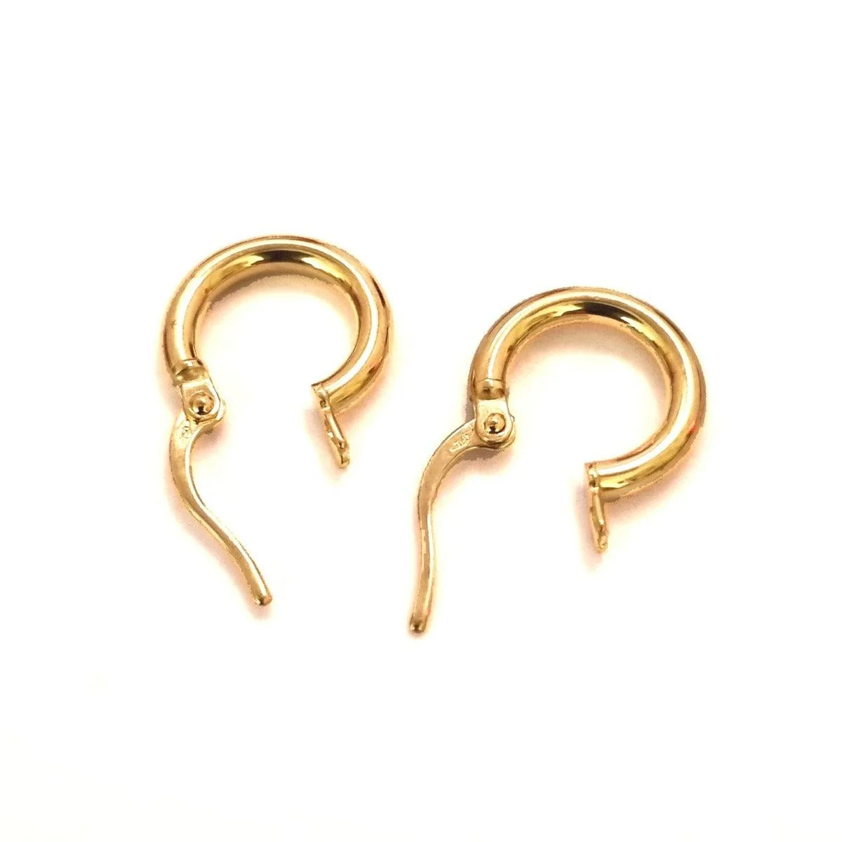 18K Solid Gold Hoop Earrings - Image 2