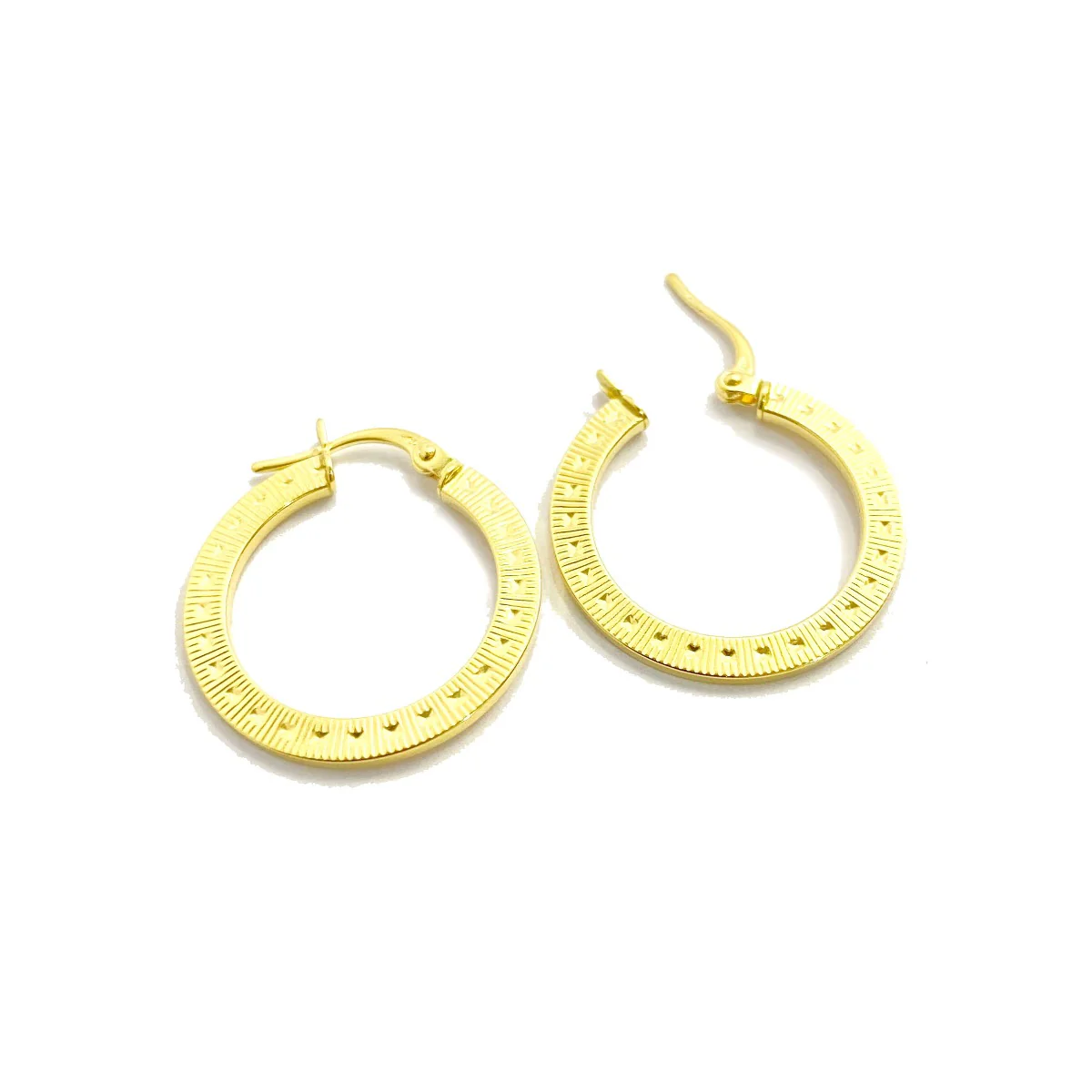 18K Pure Gold Hoop Earrings Design