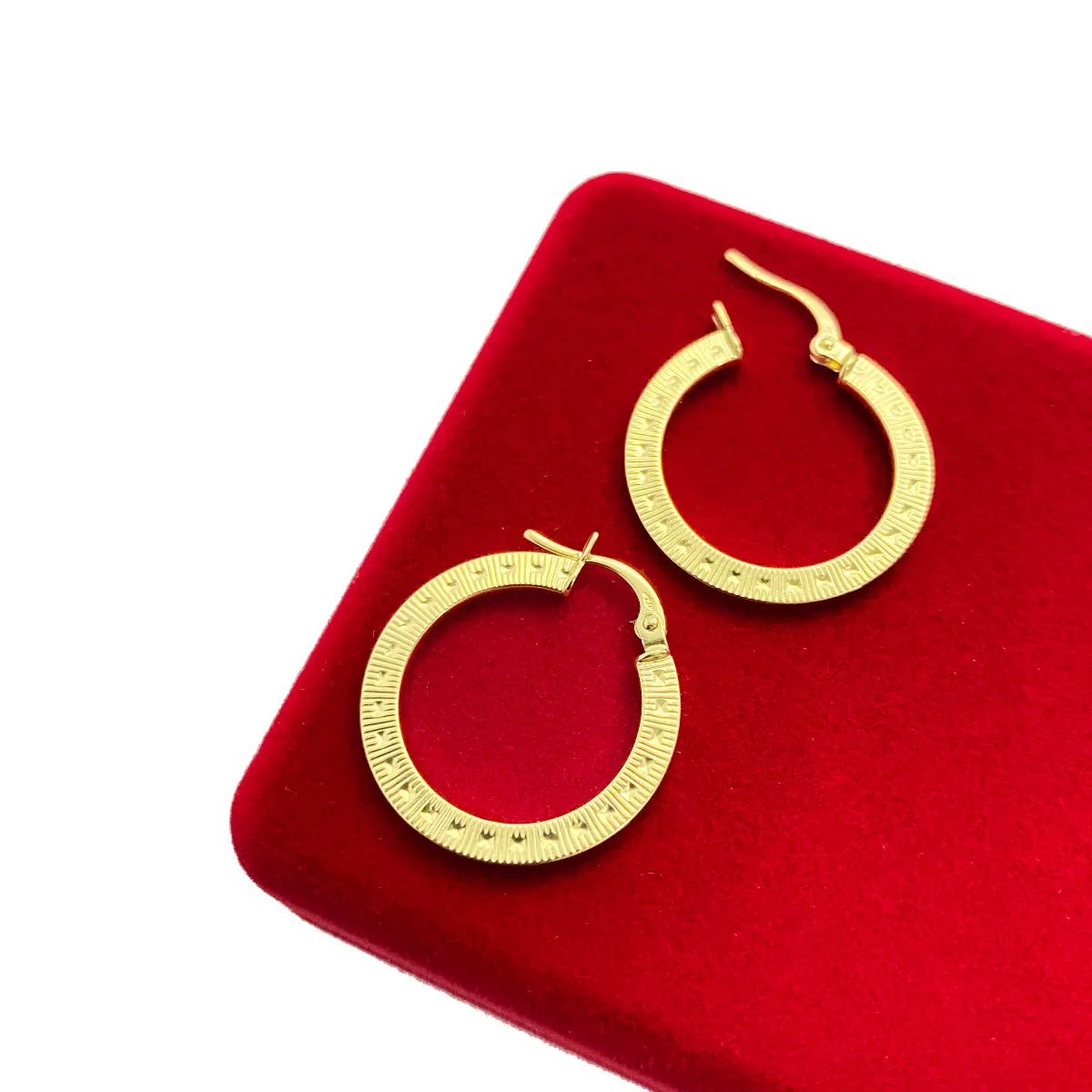 18K Pure Gold Hoop Earrings Design - Image 3