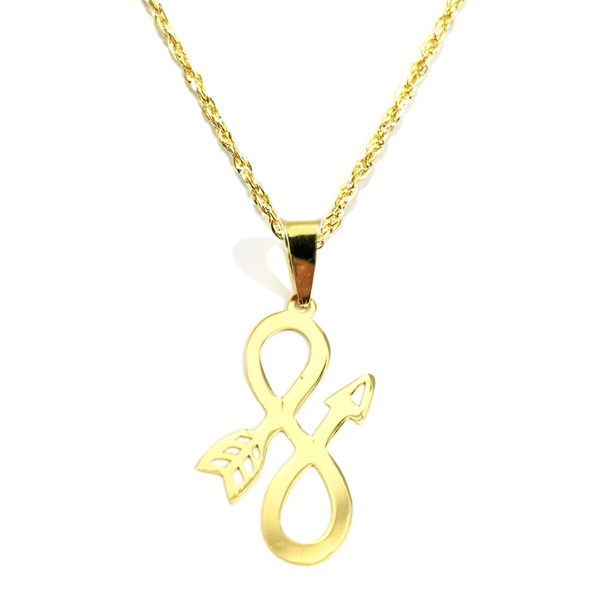 18K Pure Gold Infinity Arrow Necklace
