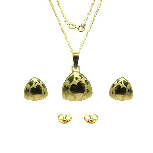 18K Pure Gold Jewellery Set - Necklace and Earring