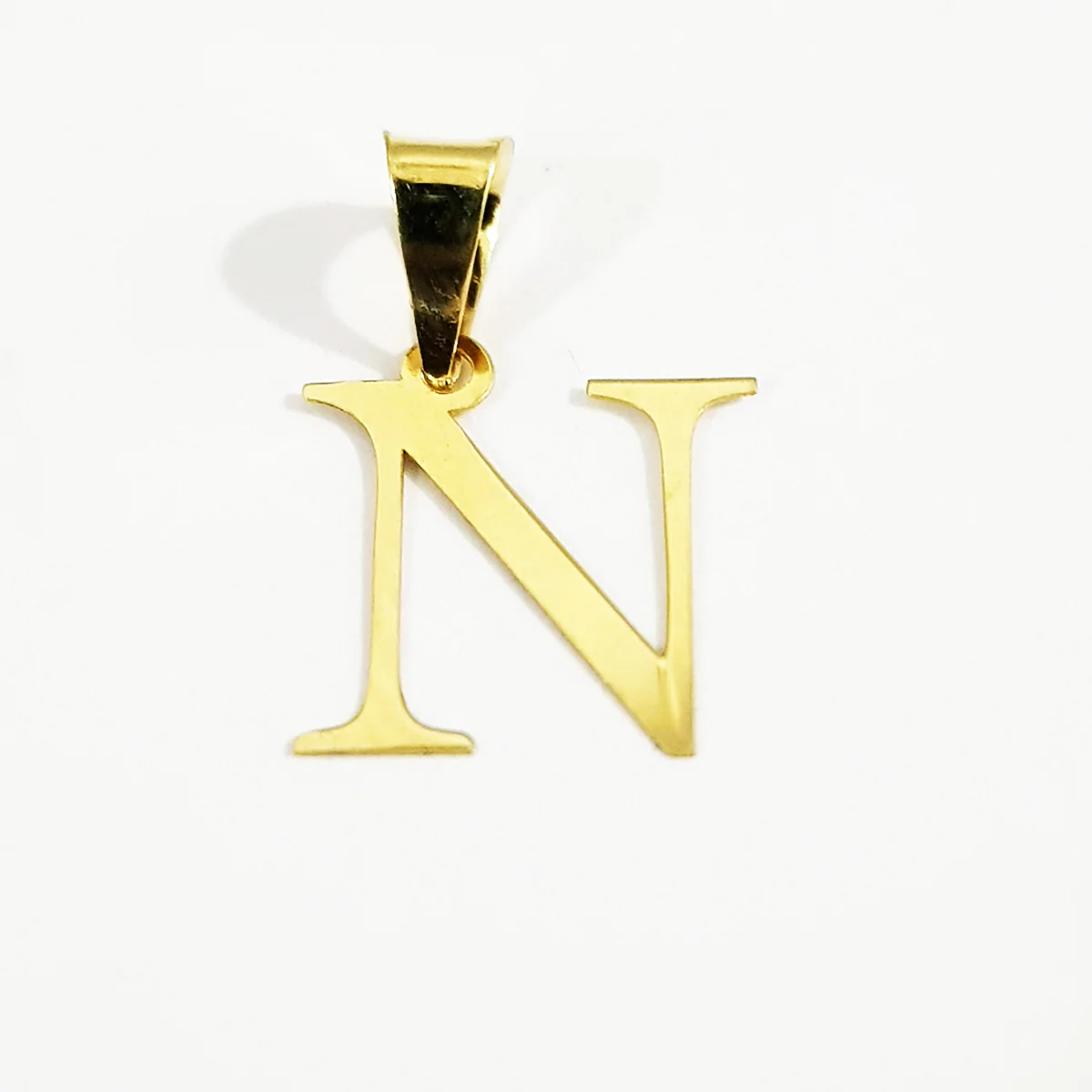 18K Pure Gold Letter N Design Necklace - Image 2