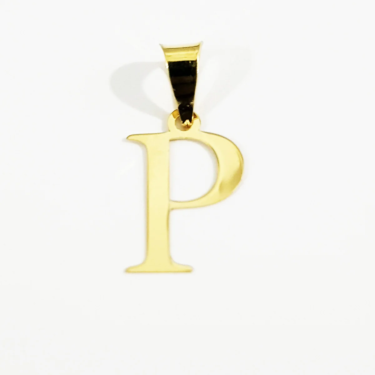 18K Pure Gold Letter P Design Necklace - Image 4