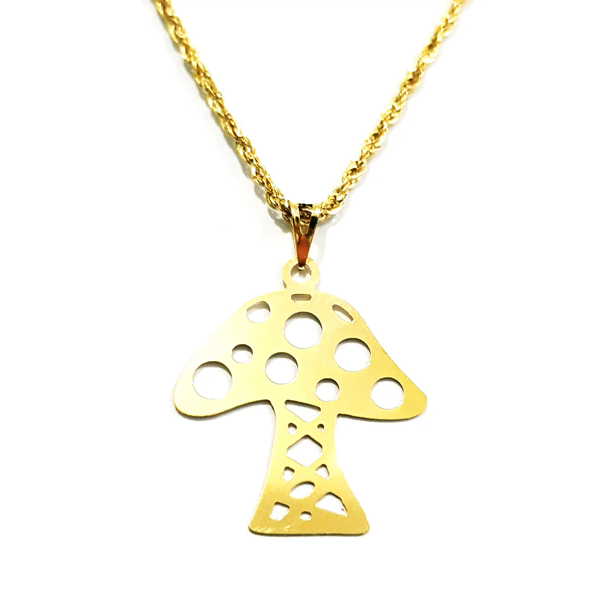 18K Pure Gold Mashroom Necklace