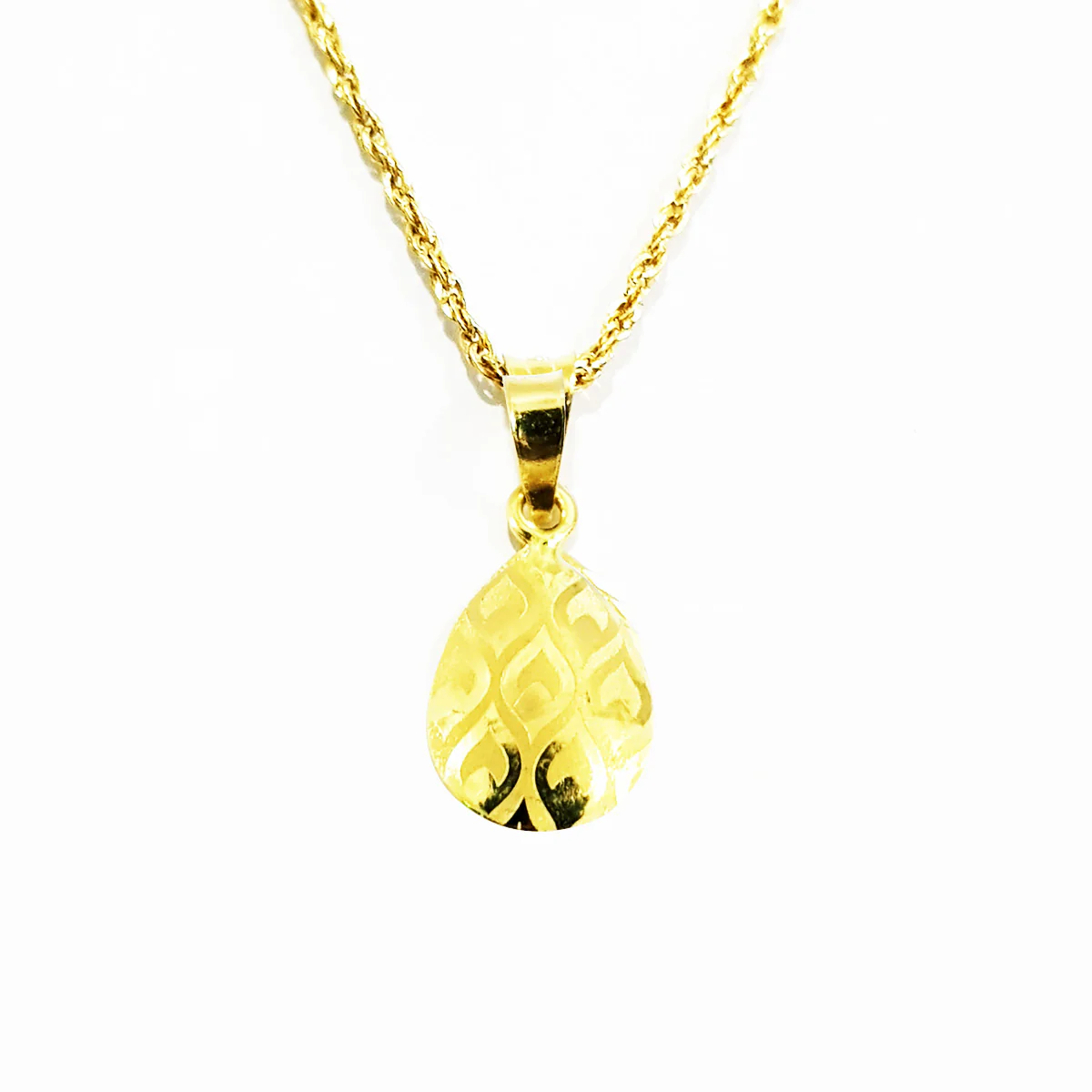18K Pure Gold Fine Drop Necklace