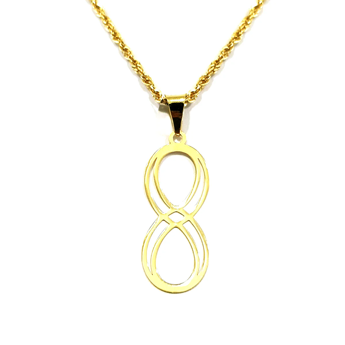 18K Pure Gold Infinity Necklace