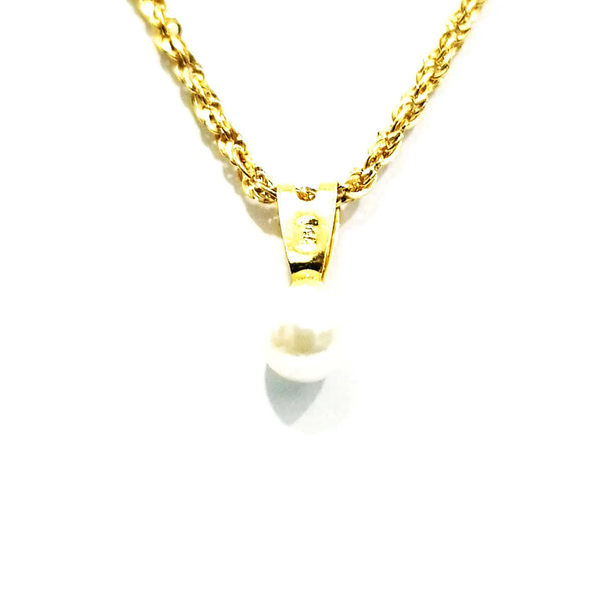 18K Pure Gold Pearl Necklace