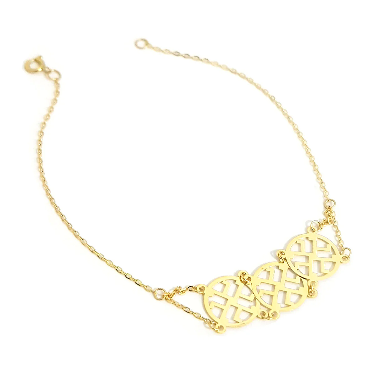 18K Pure Gold Round Design Bracelet