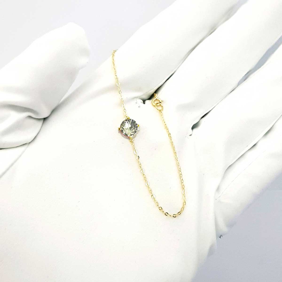 18K Pure Gold Solitaire Design Bracelet - Image 5