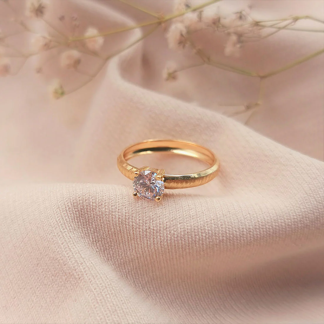 18K Pure Gold Solitaire Design Ring - Image 3