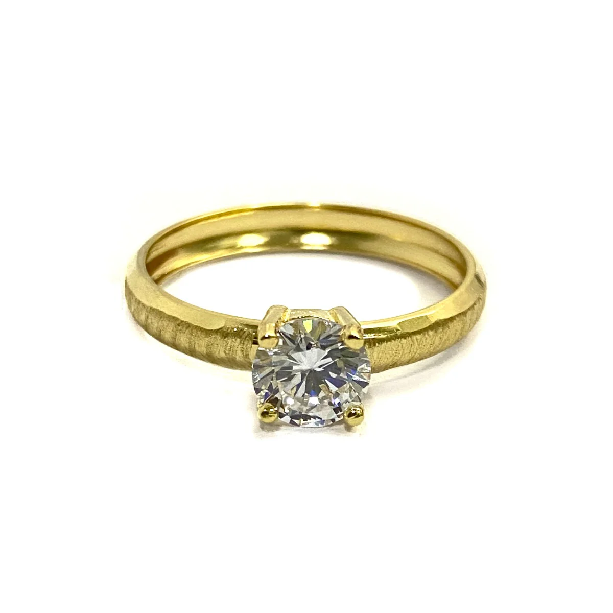 18K Pure Gold Solitaire Design Ring - Image 4