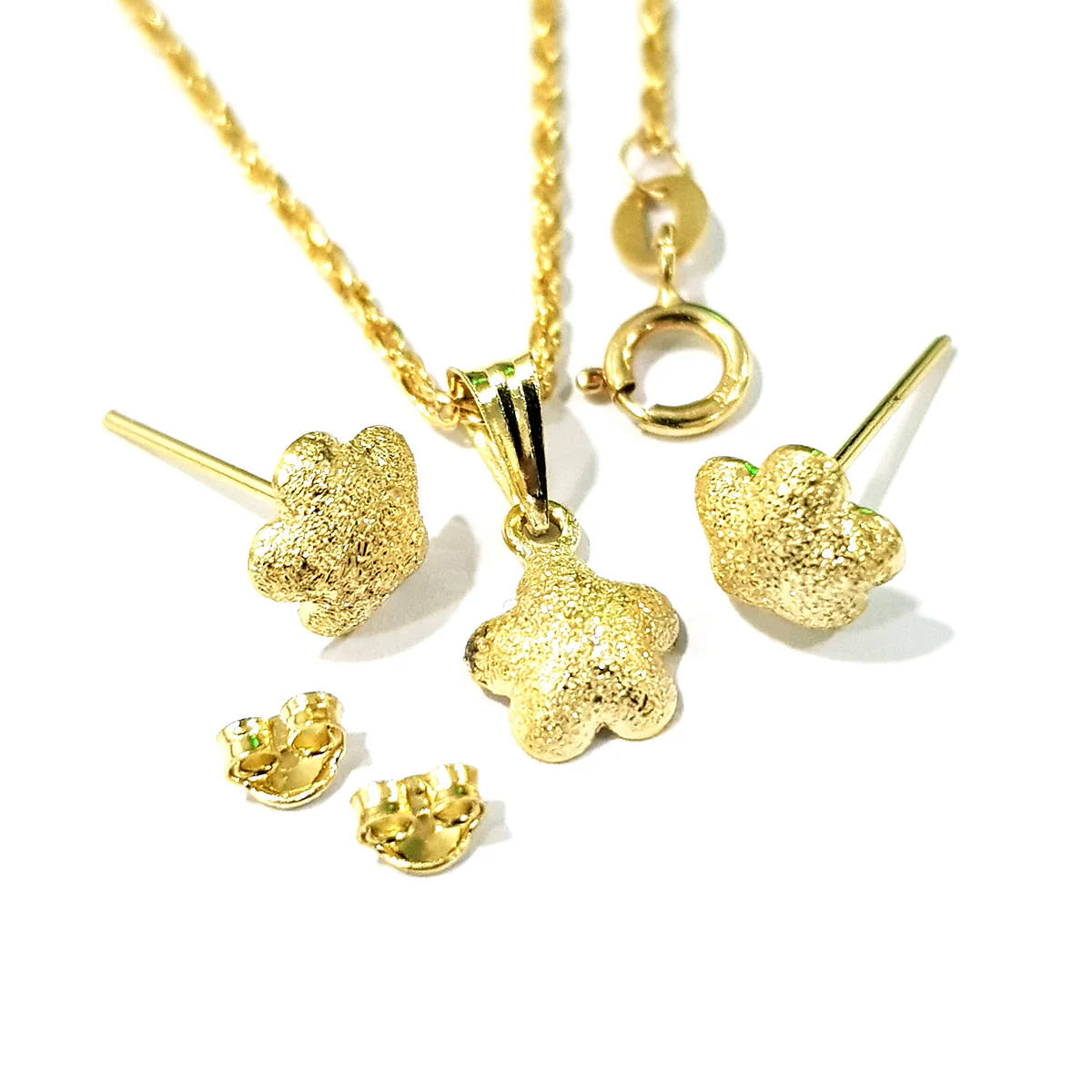 18K Pure Gold Star Design Gold Set