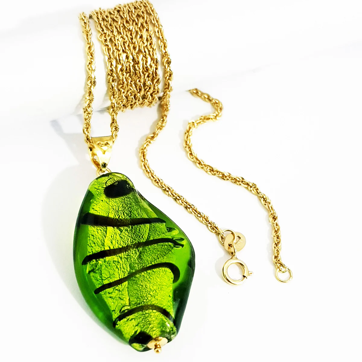 18K Pure Gold Stone Necklace - Image 3