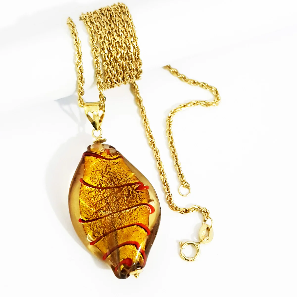 18k Pure Gold Stone Necklace - Image 3