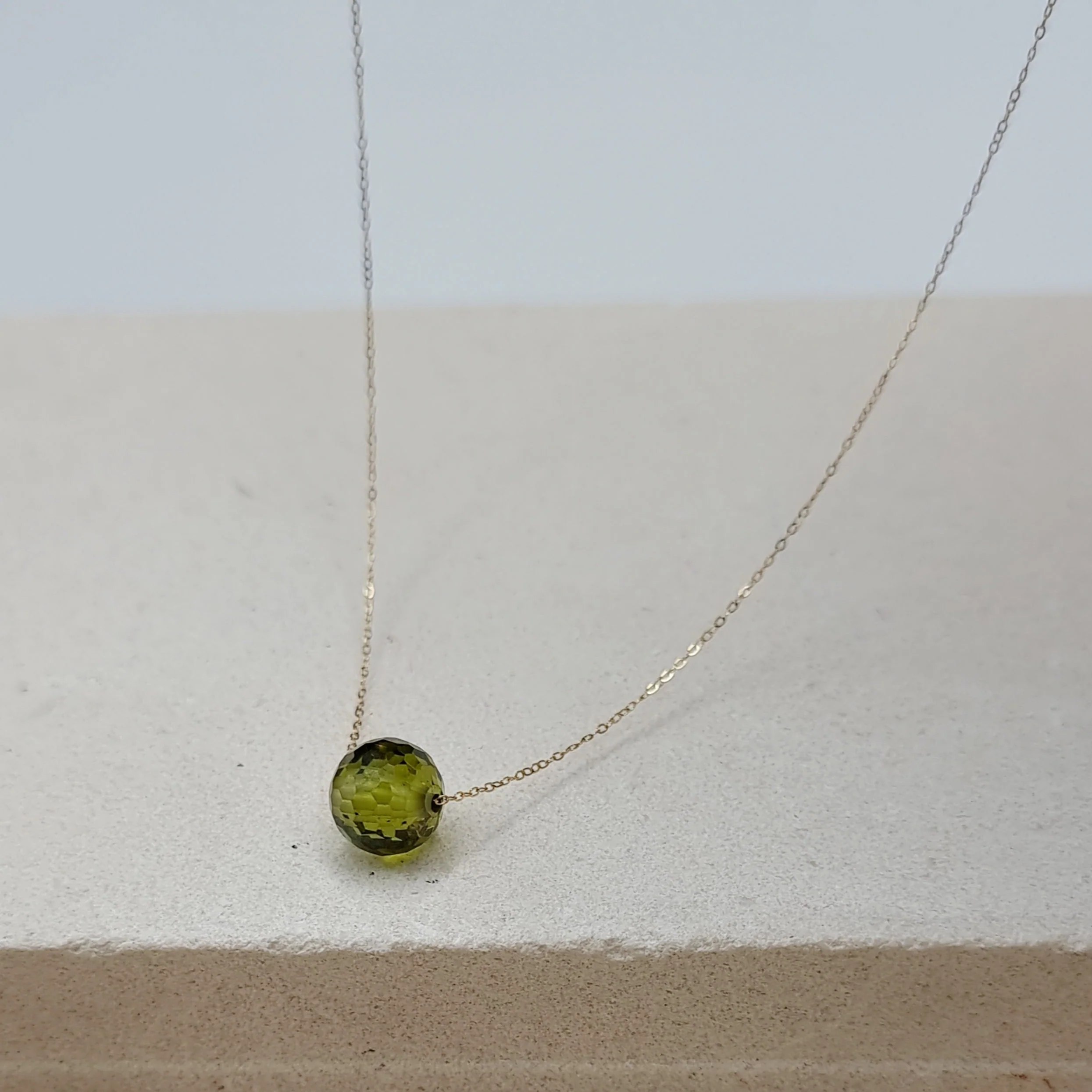 18K Pure Gold Stone Necklace - Image 2