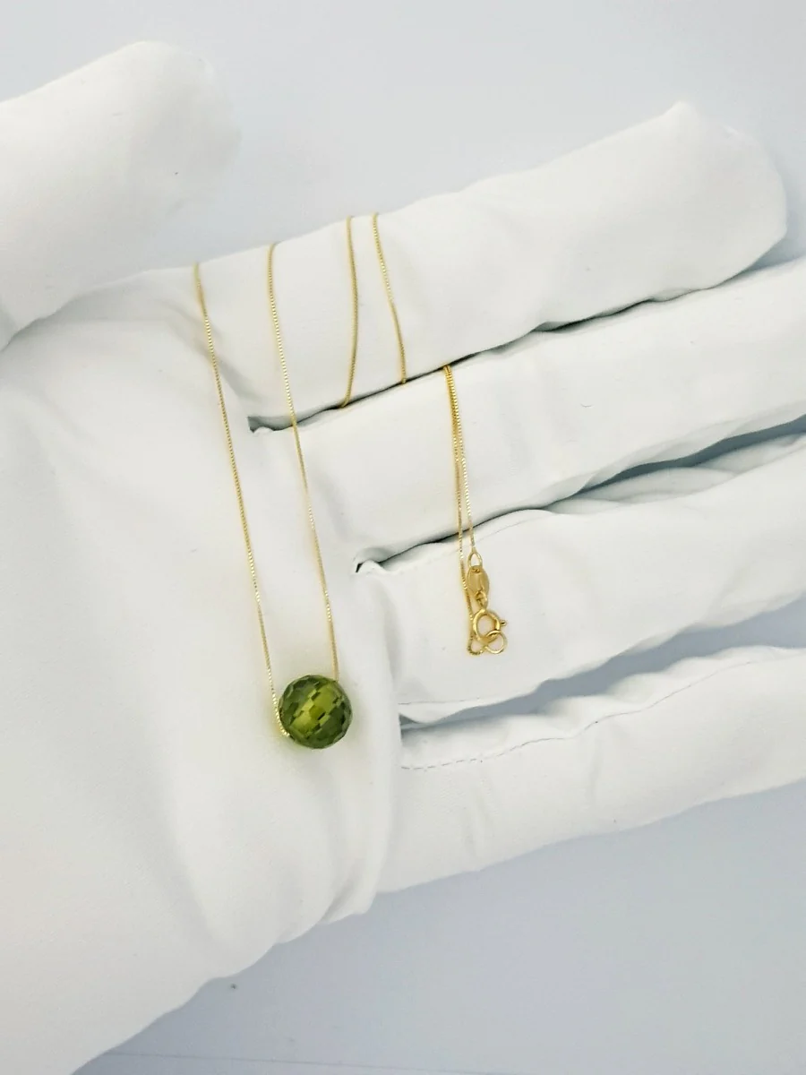 18K Pure Gold Stone Necklace - Image 8
