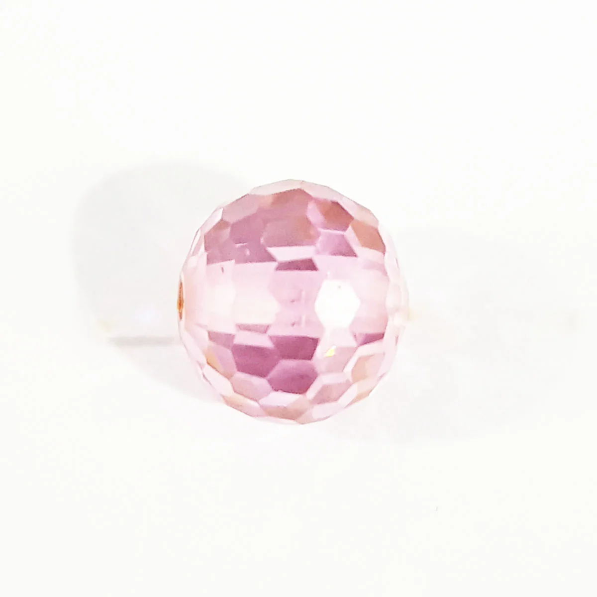 18K Pure Gold Pink Ball Stone Necklace - Image 5