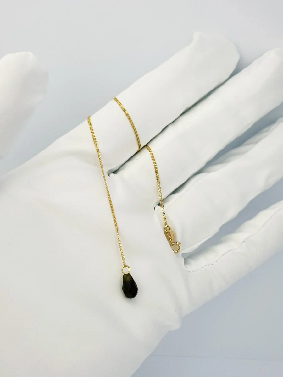 18K Pure Gold Stone Necklace - Image 4
