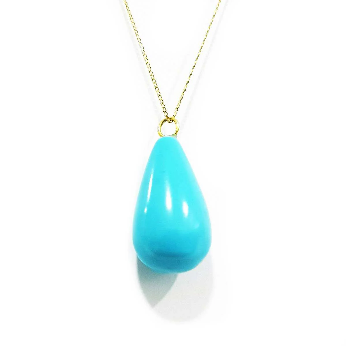 18K Pure Gold Stone Necklace