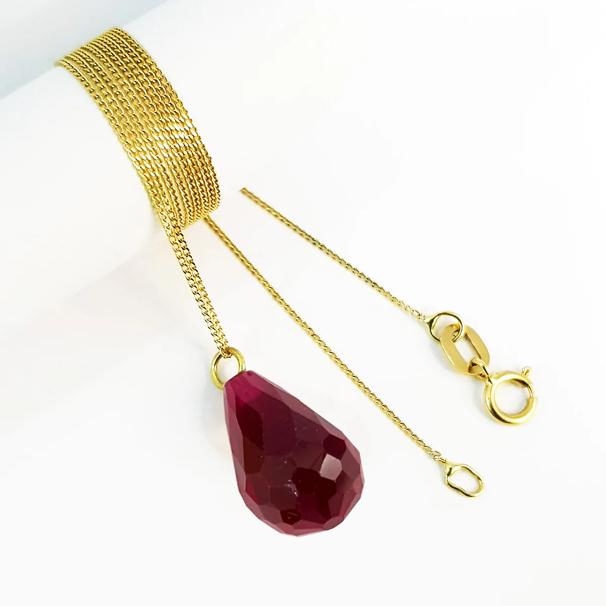18K Pure Gold Stone Necklace - Image 3