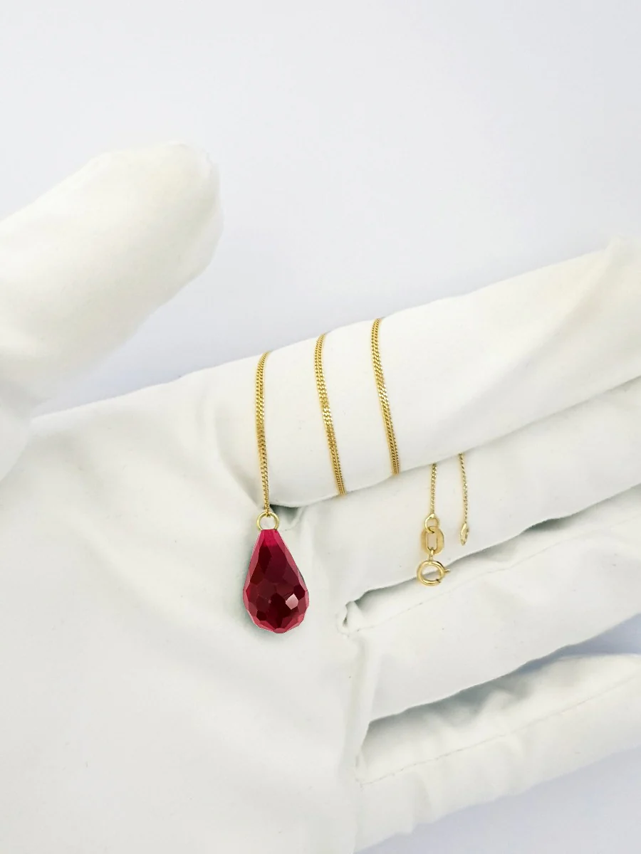 18K Pure Gold Stone Necklace - Image 4