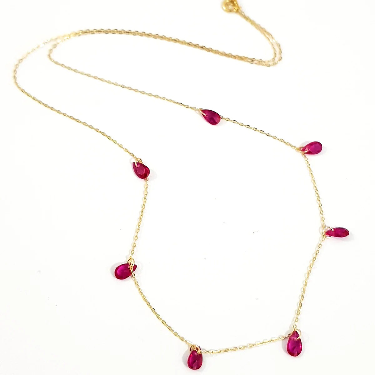 18K Pure Gold Stone Necklace - Image 2