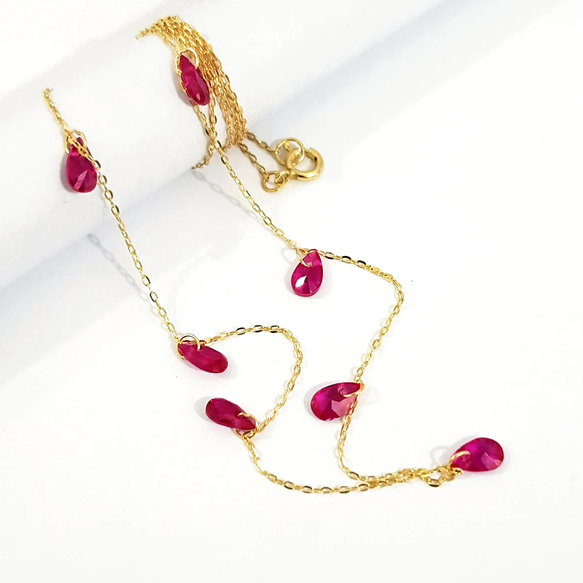 18K Pure Gold Stone Necklace - Image 3
