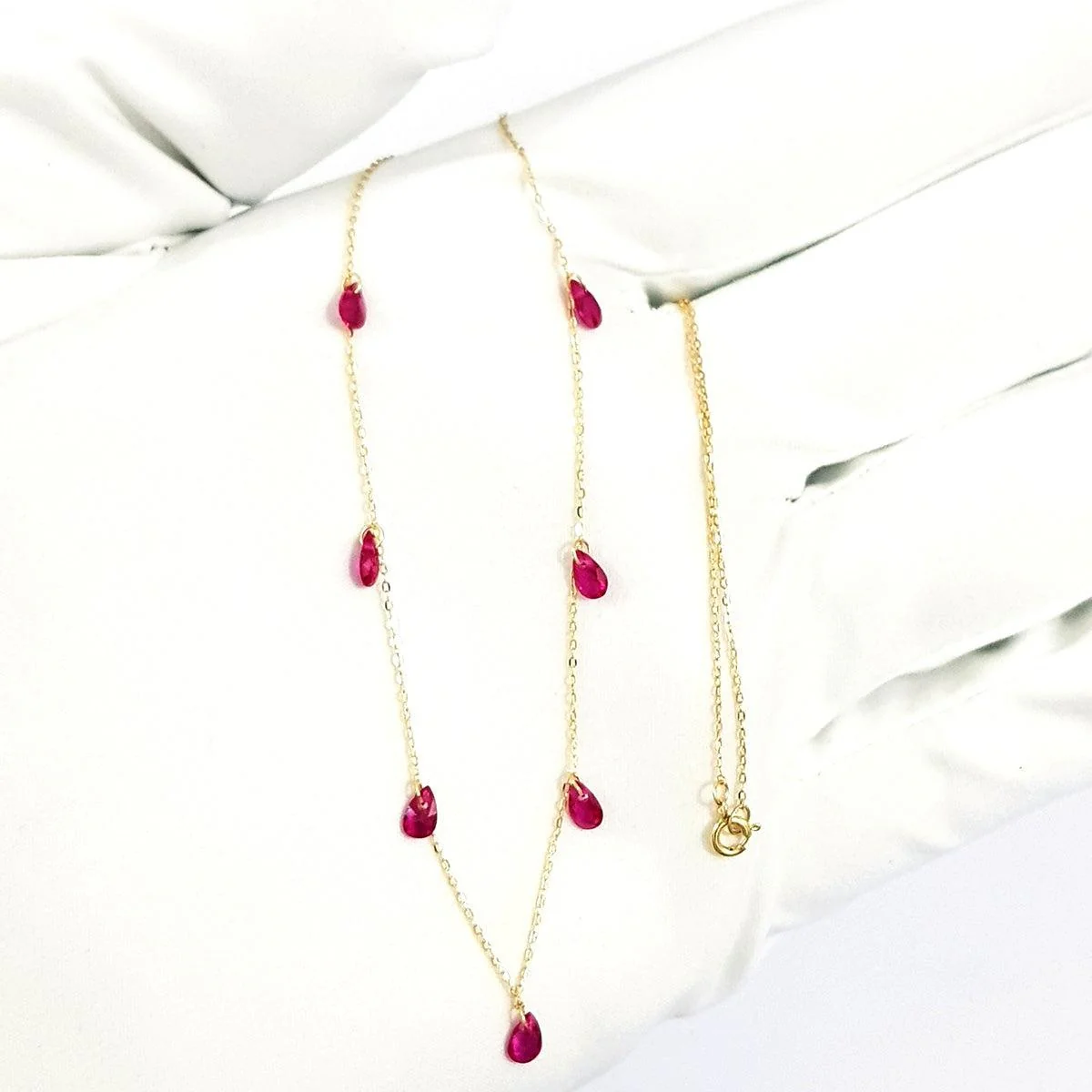 18K Pure Gold Stone Necklace - Image 4