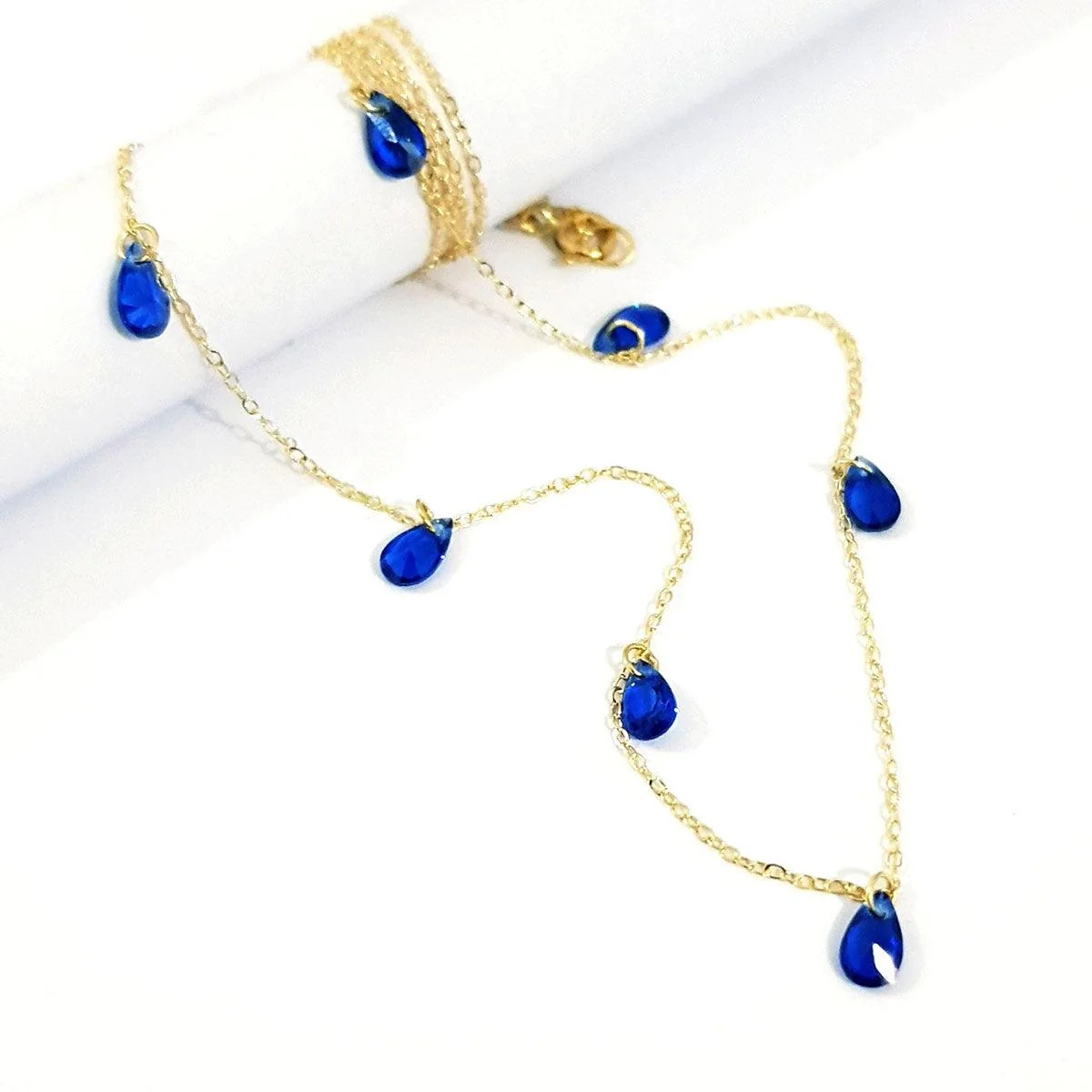 18K Pure Gold Stone Necklace - Image 3