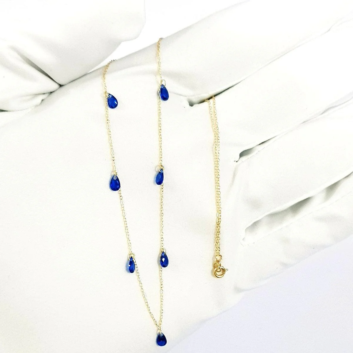 18K Pure Gold Stone Necklace - Image 4