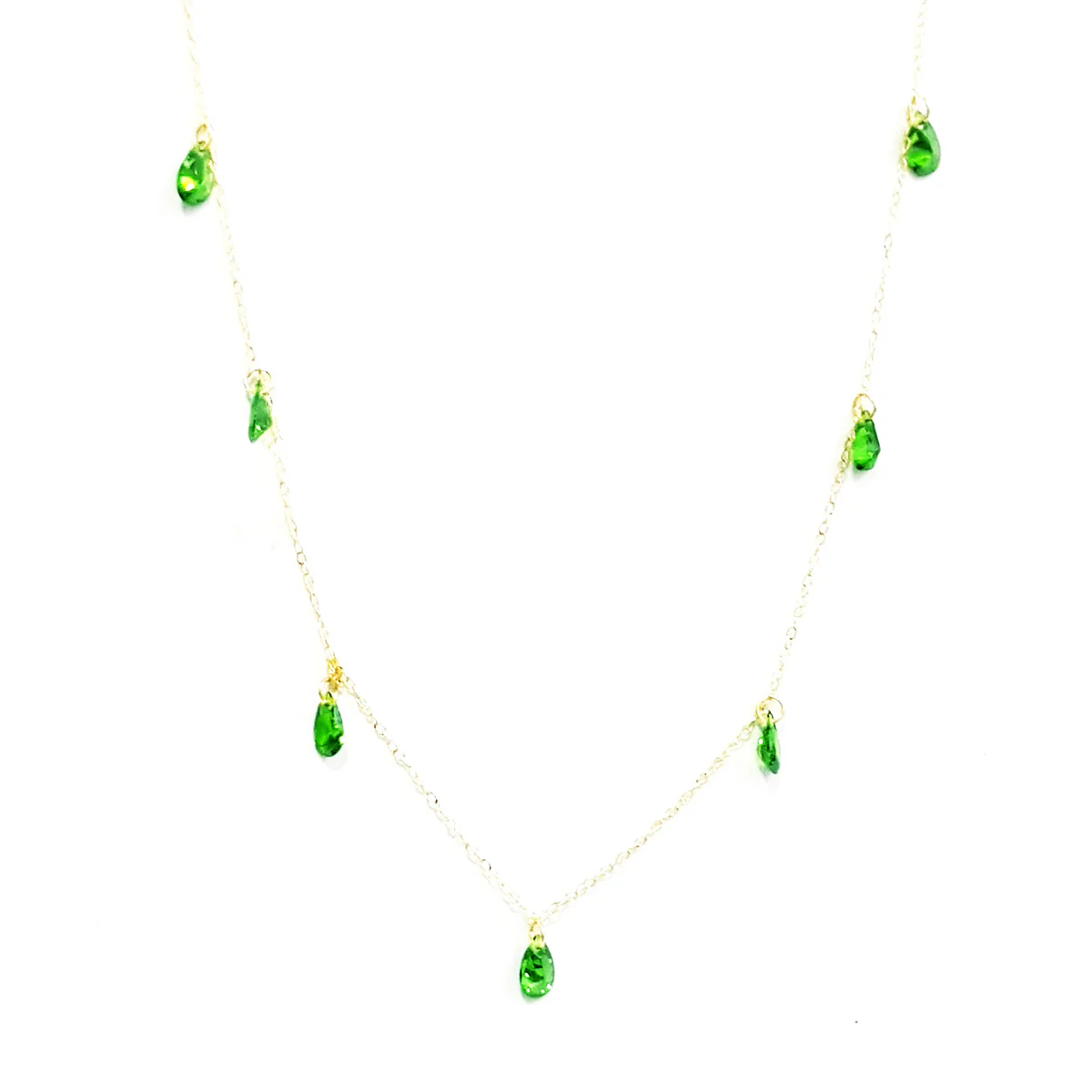 18K Pure Gold Stone Necklace