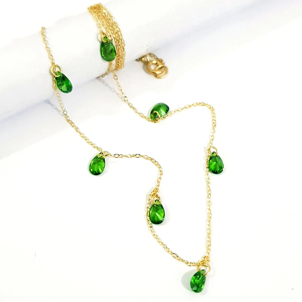 18K Pure Gold Stone Necklace - Image 4